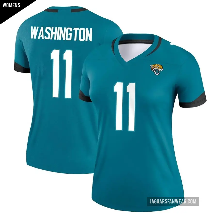 Women's Jacksonville Jaguars ＃11 Parker Washington Teal Legend Jersey