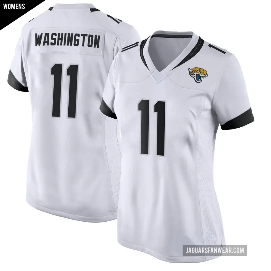 Women&#039;s Jacksonville Jaguars &#65283;11 Parker Washington White Game Jersey