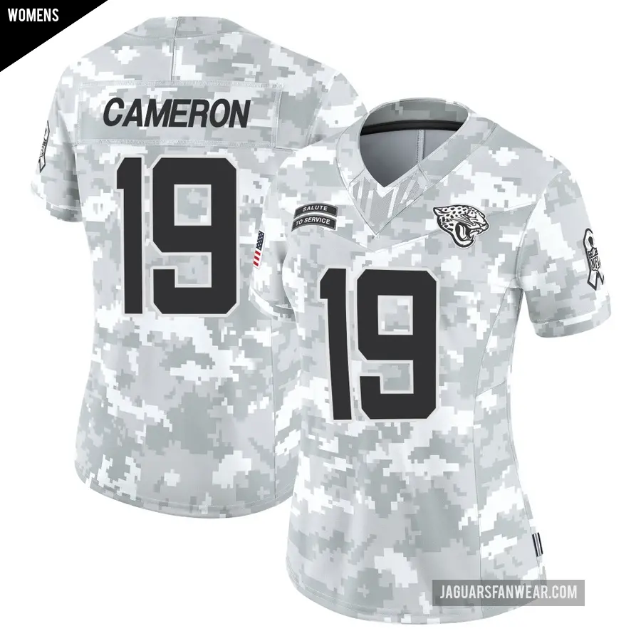 Women's Jacksonville Jaguars ＃19 Josh Cameron Arctic Camo Limited 2024 Salute to Service Jersey