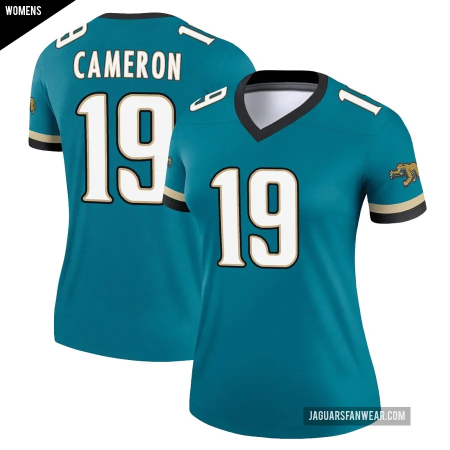 Women's Jacksonville Jaguars ＃19 Josh Cameron Teal Legend Prowler Throwback Jersey
