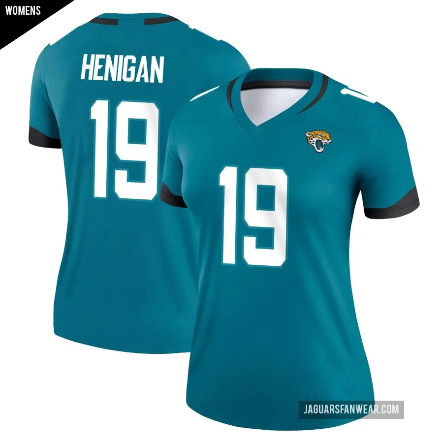 Women's Jacksonville Jaguars ＃19 Seth Henigan Teal Legend Jersey