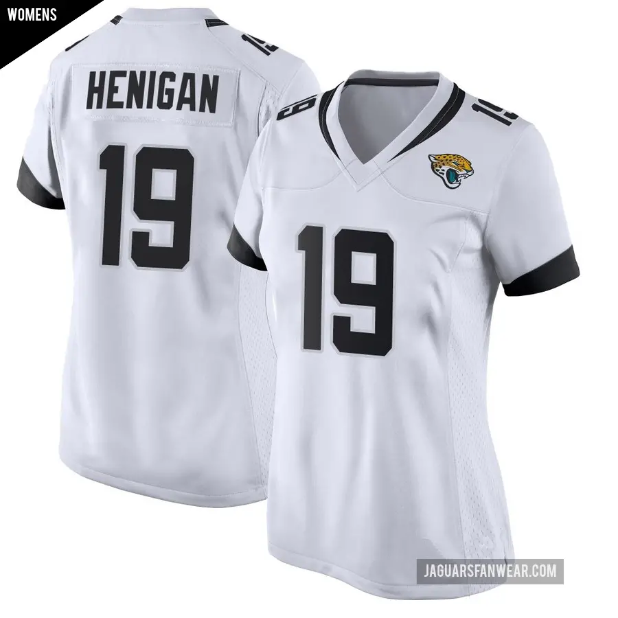 Women's Jacksonville Jaguars ＃19 Seth Henigan White Game Jersey
