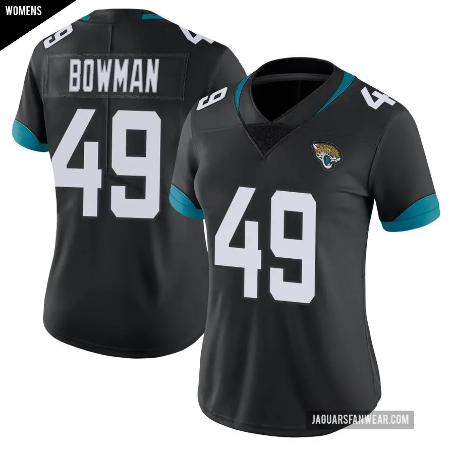 Women's Jacksonville Jaguars ＃49 Shawn Bowman Black Limited Vapor Untouchable Jersey
