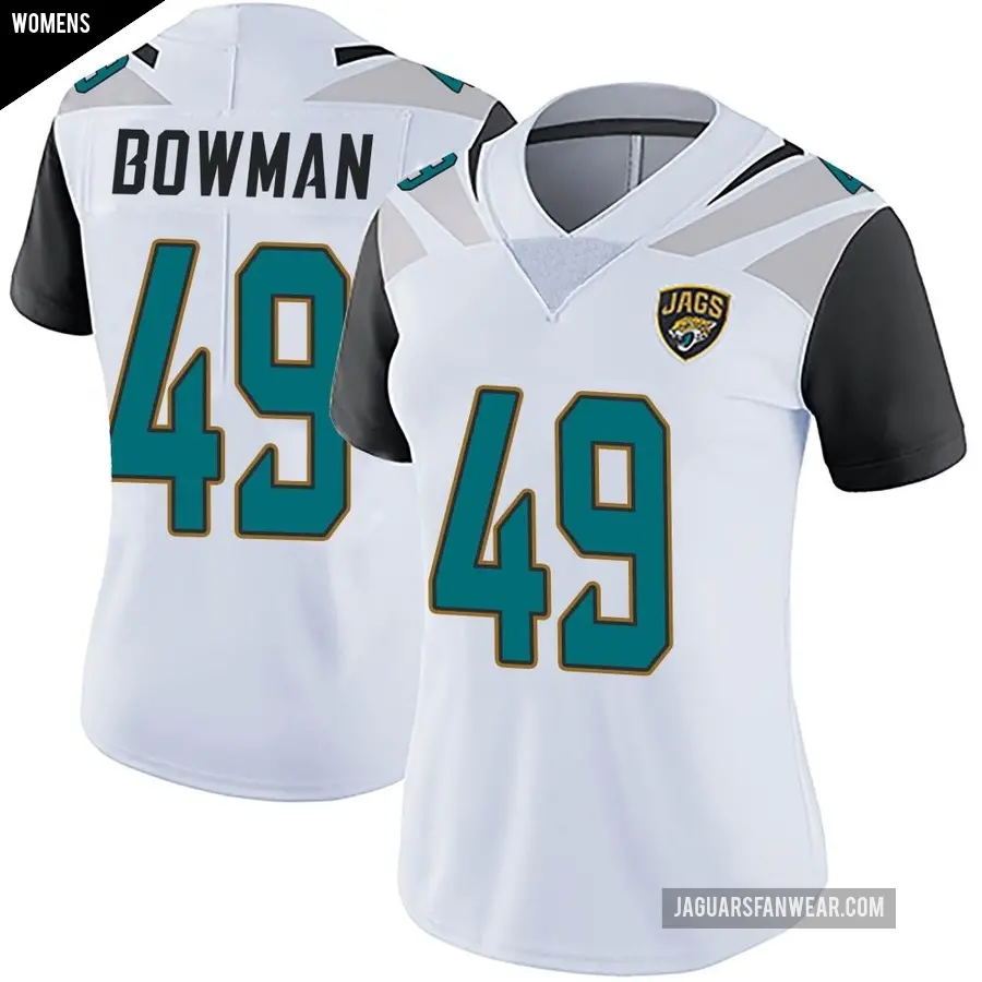 Women's Jacksonville Jaguars ＃49 Shawn Bowman White Limited Vapor Untouchable Jersey