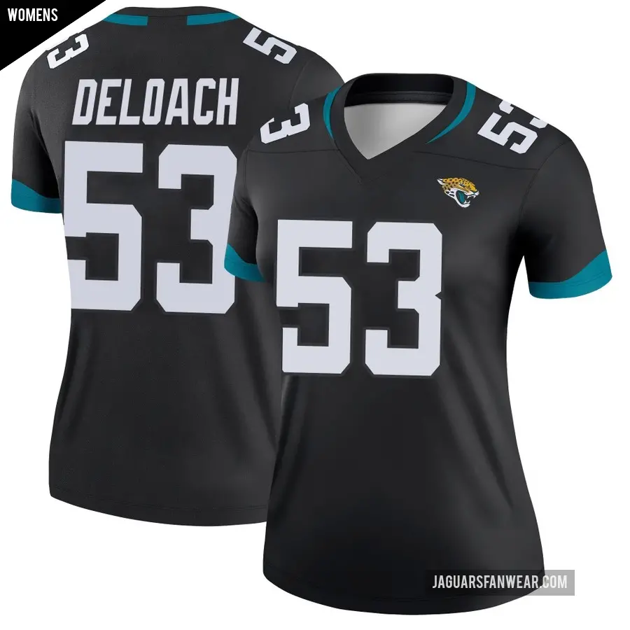 Women's Jacksonville Jaguars ＃53 Kalen DeLoach Black Legend Jersey