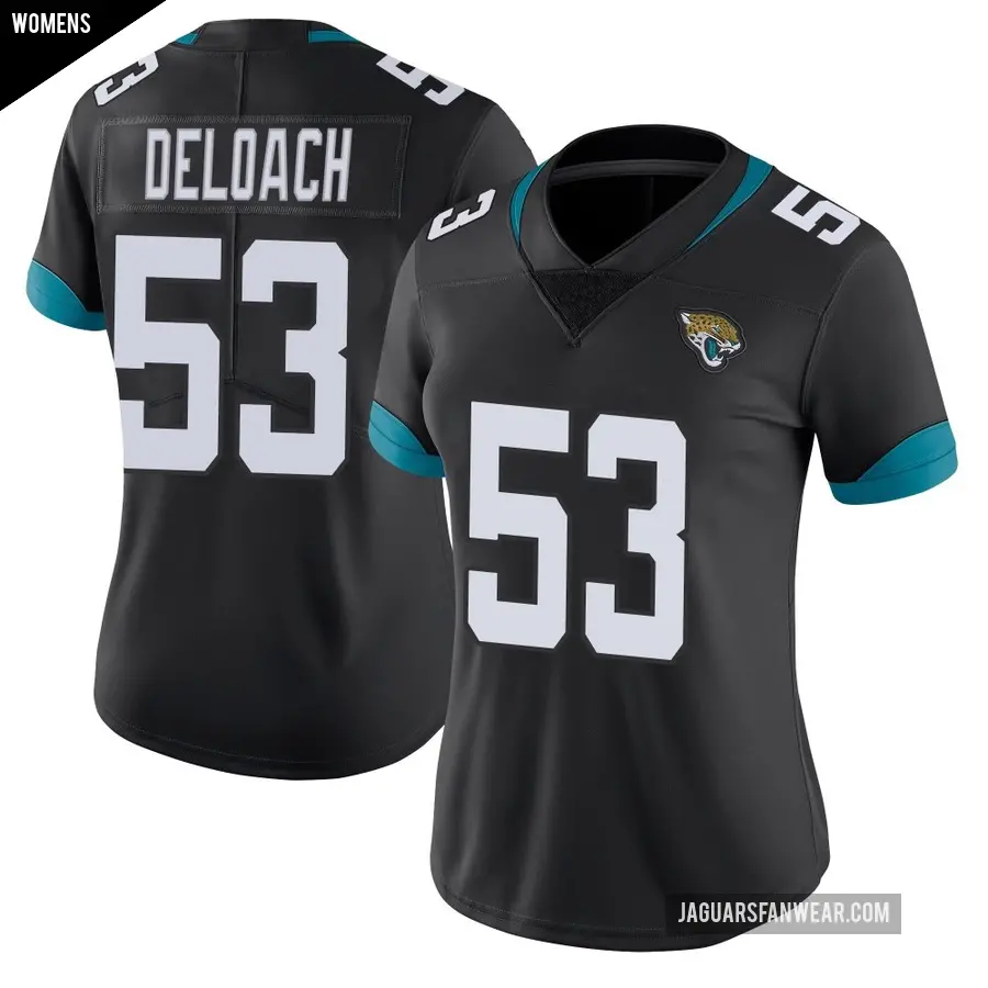 Women's Jacksonville Jaguars ＃53 Kalen DeLoach Black Limited Vapor Untouchable Jersey