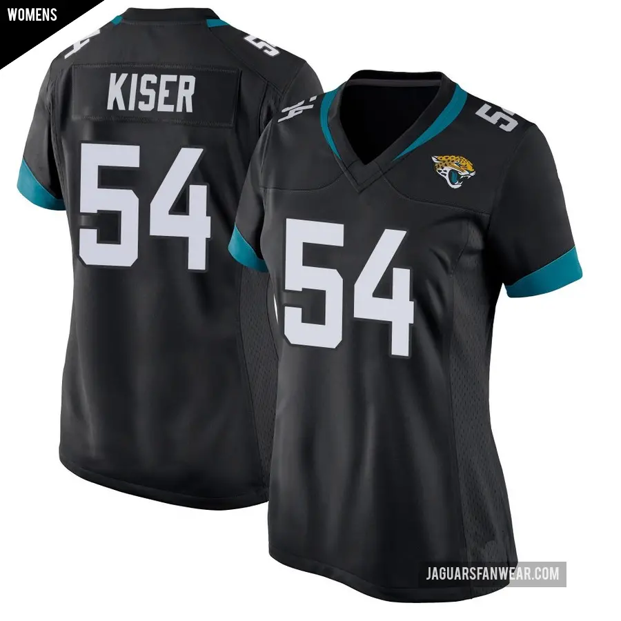 Women's Jacksonville Jaguars ＃54 Jack Kiser Black Game Jersey