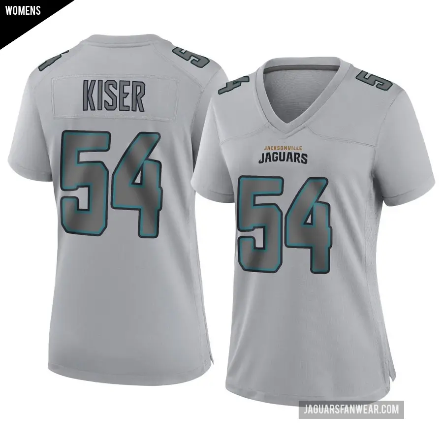 Women's Jacksonville Jaguars ＃54 Jack Kiser Gray Game Atmosphere Fashion Jersey