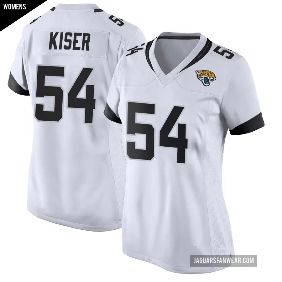 Women's Jacksonville Jaguars ＃54 Jack Kiser White Game Jersey