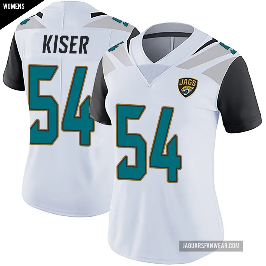 Women's Jacksonville Jaguars ＃54 Jack Kiser White Limited Vapor Untouchable Jersey