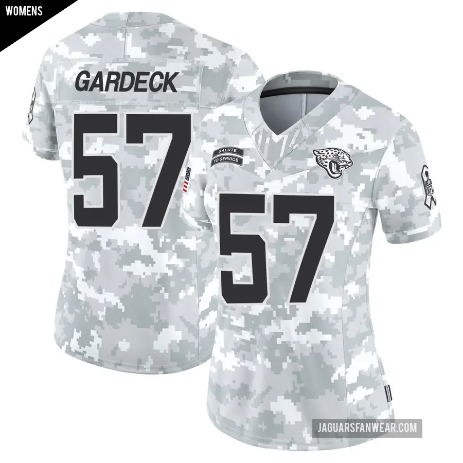 Women's Jacksonville Jaguars ＃57 Dennis Gardeck Arctic Camo Limited 2024 Salute to Service Jersey