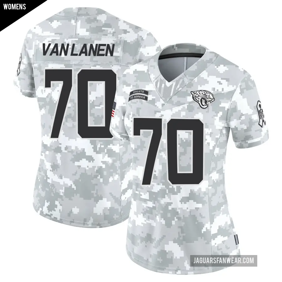 Women's Jacksonville Jaguars ＃70 Cole Van Lanen Arctic Camo Limited 2024 Salute to Service Jersey