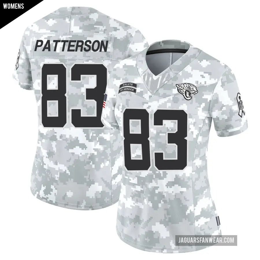 Women's Jacksonville Jaguars ＃83 Ben Patterson Arctic Camo Limited 2024 Salute to Service Jersey