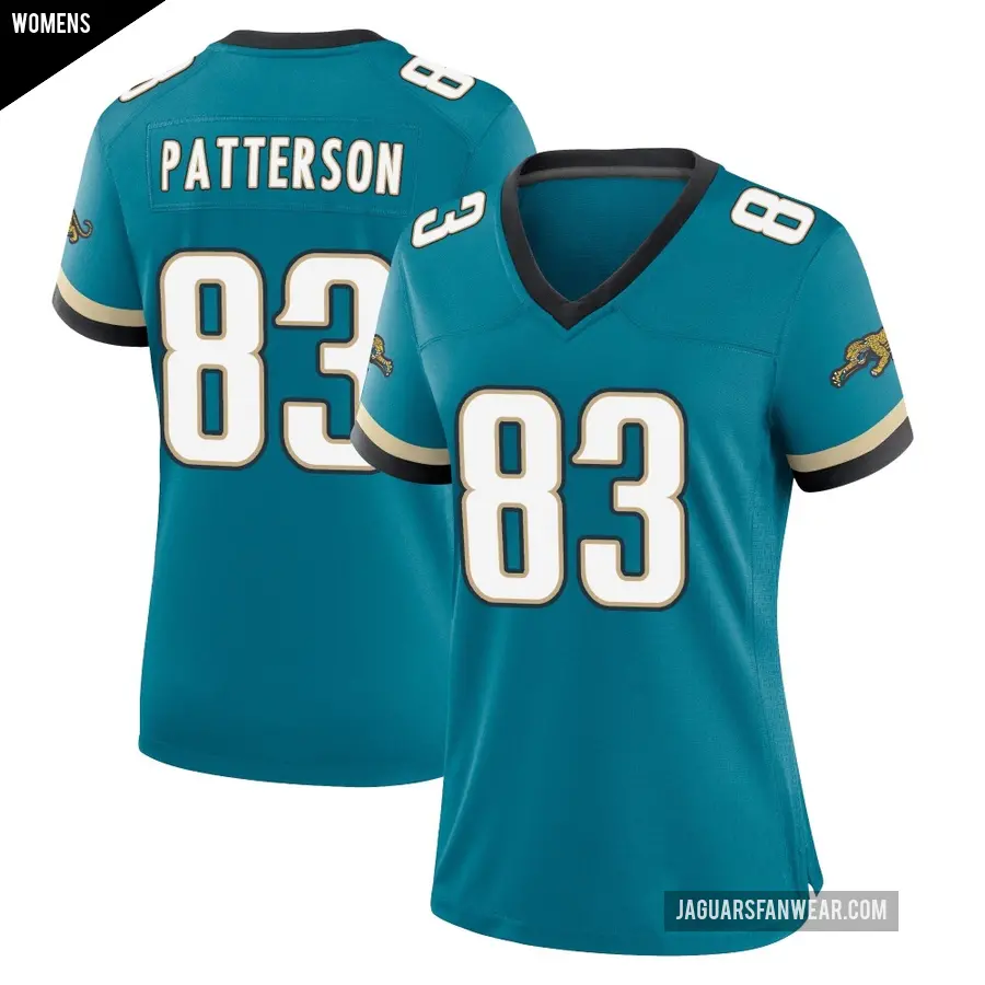 Women's Jacksonville Jaguars ＃83 Ben Patterson Teal Game Prowler Throwback Jersey
