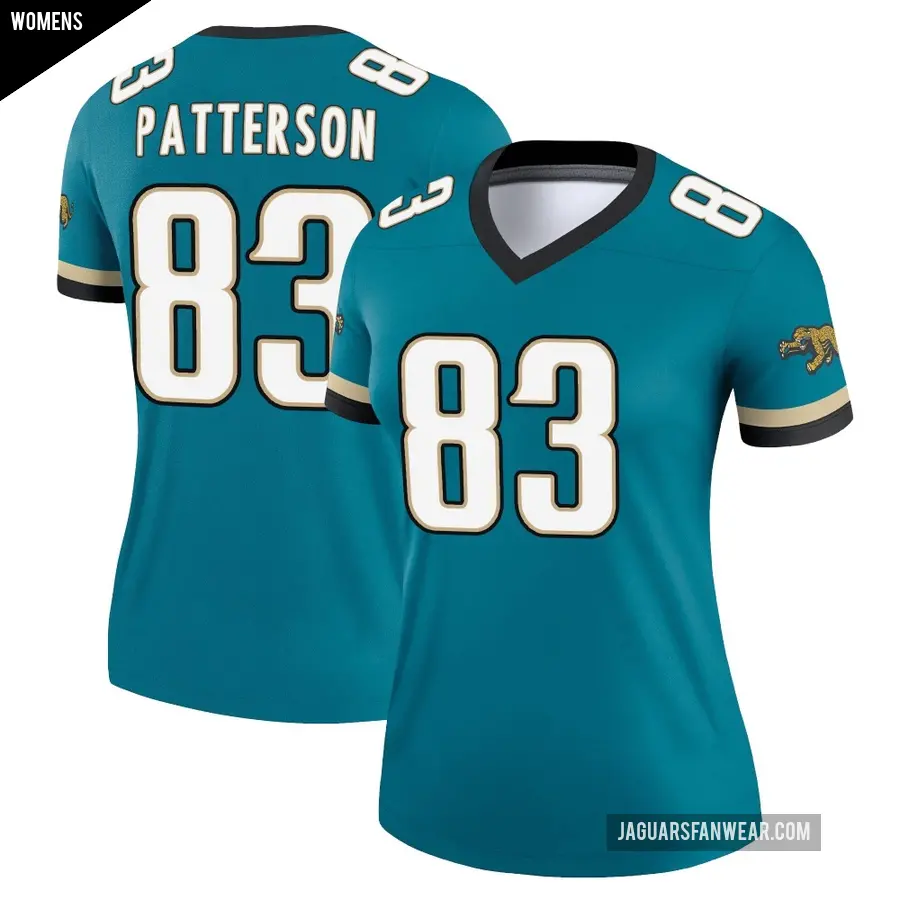Women's Jacksonville Jaguars ＃83 Ben Patterson Teal Legend Prowler Throwback Jersey