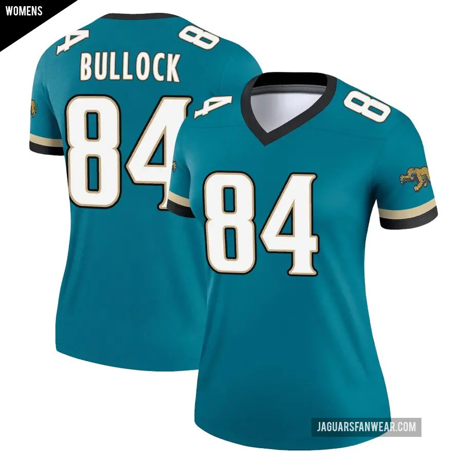 Women's Jacksonville Jaguars ＃84 Alex Bullock Teal Legend Prowler Throwback Jersey