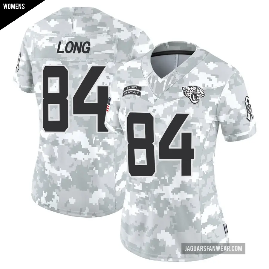 Women's Jacksonville Jaguars ＃84 Hunter Long Arctic Camo Limited 2024 Salute to Service Jersey