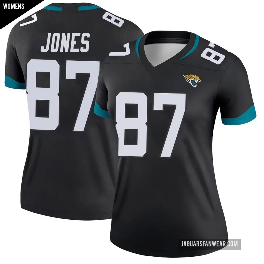 Women's Jacksonville Jaguars ＃87 J.J. Jones Black Legend Jersey