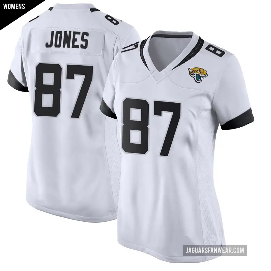Women's Jacksonville Jaguars ＃87 J.J. Jones White Game Jersey