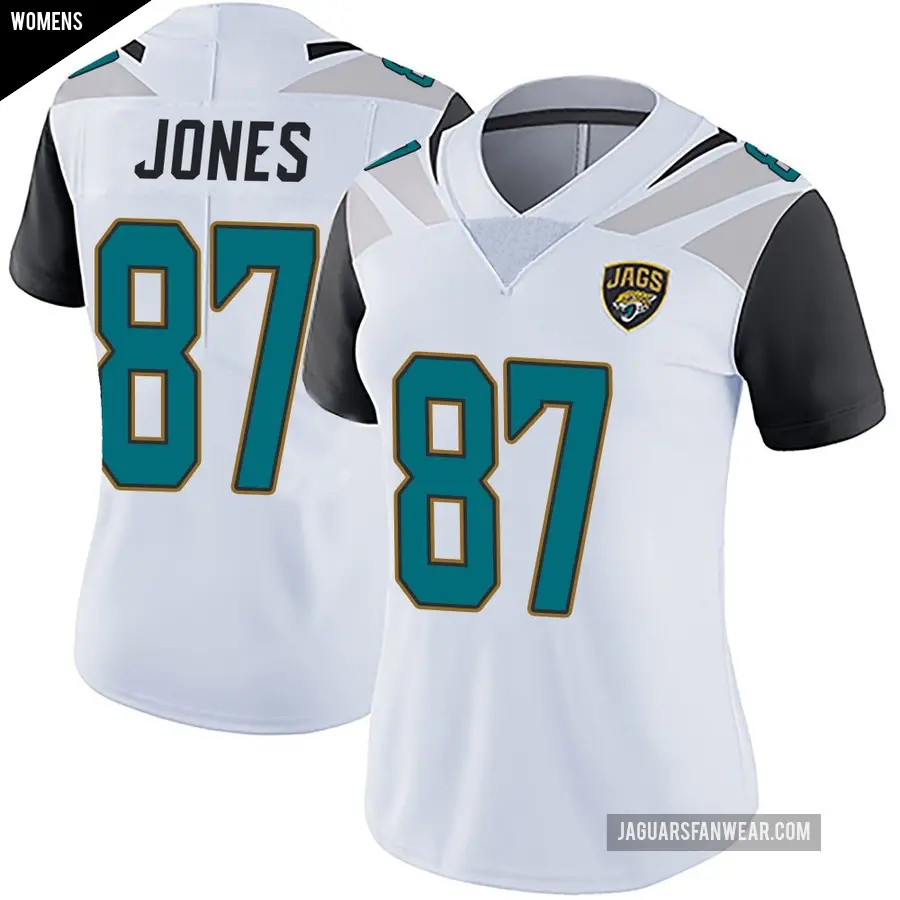 Women's Jacksonville Jaguars ＃87 J.J. Jones White Limited Vapor Untouchable Jersey