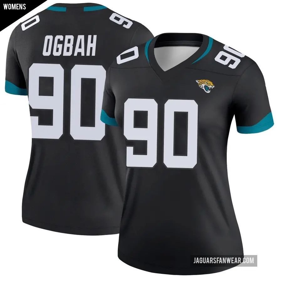 Women's Jacksonville Jaguars ＃90 Emmanuel Ogbah Black Legend Jersey
