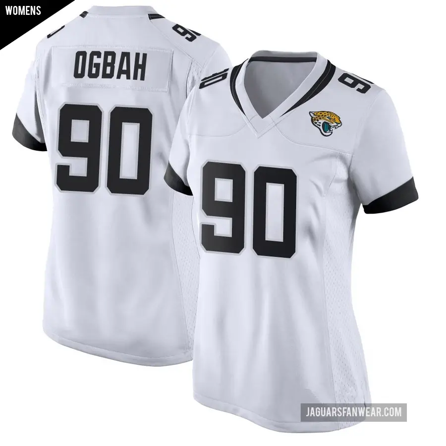 Women's Jacksonville Jaguars ＃90 Emmanuel Ogbah White Game Jersey