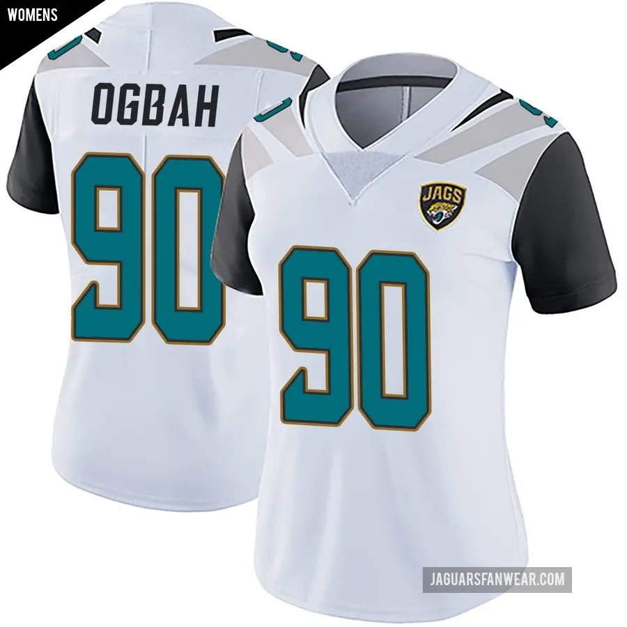 Women's Jacksonville Jaguars ＃90 Emmanuel Ogbah White Limited Vapor Untouchable Jersey