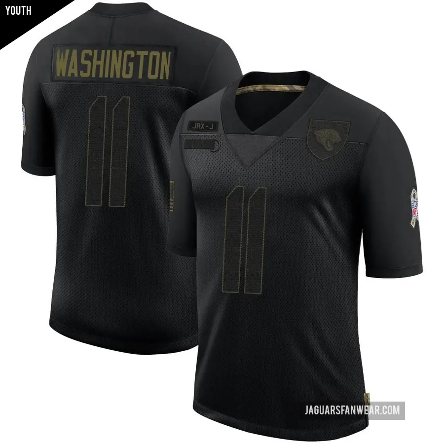 Youth Jacksonville Jaguars ＃11 Parker Washington Black Limited 2020 Salute To Service Jersey