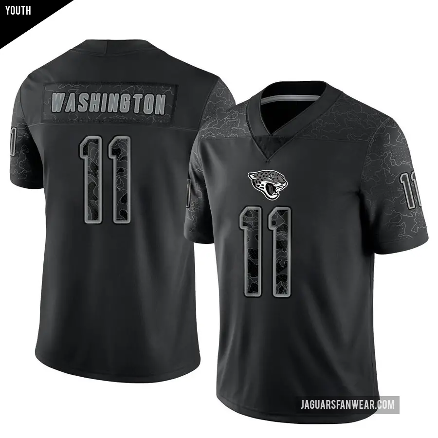 Youth Jacksonville Jaguars ＃11 Parker Washington Black Limited Reflective Jersey