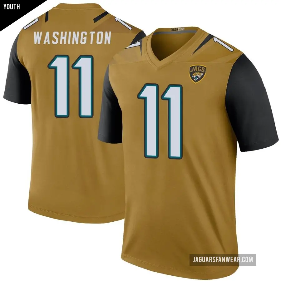 Youth Jacksonville Jaguars ＃11 Parker Washington Gold Legend Color Rush Bold Jersey