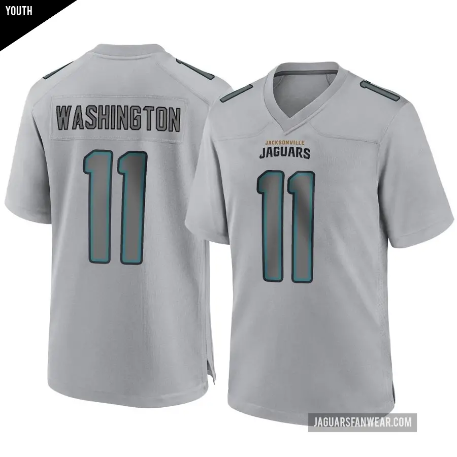 Youth Jacksonville Jaguars ＃11 Parker Washington Gray Game Atmosphere Fashion Jersey
