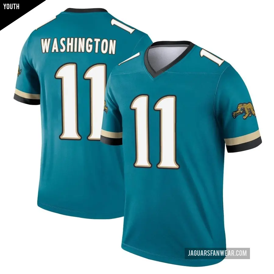 Youth Jacksonville Jaguars ＃11 Parker Washington Teal Legend Prowler Throwback Jersey