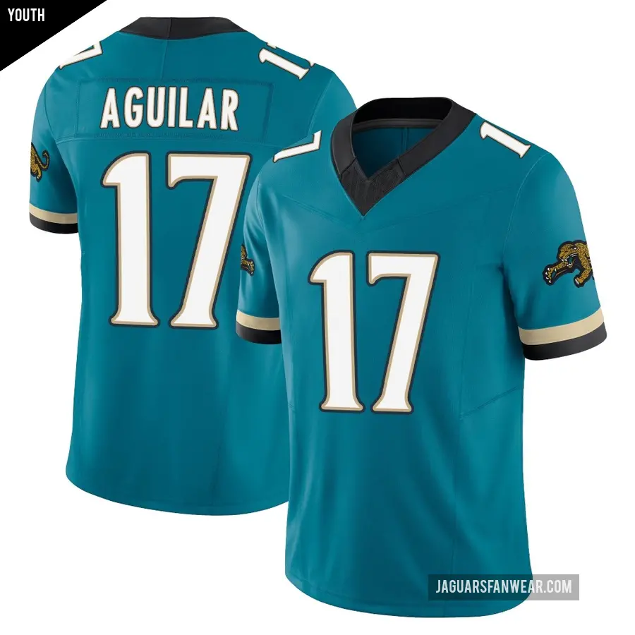 Youth Jacksonville Jaguars ＃17 Joey Aguilar Teal Limited Prowler Throwback Vapor F.U.S.E. Jersey