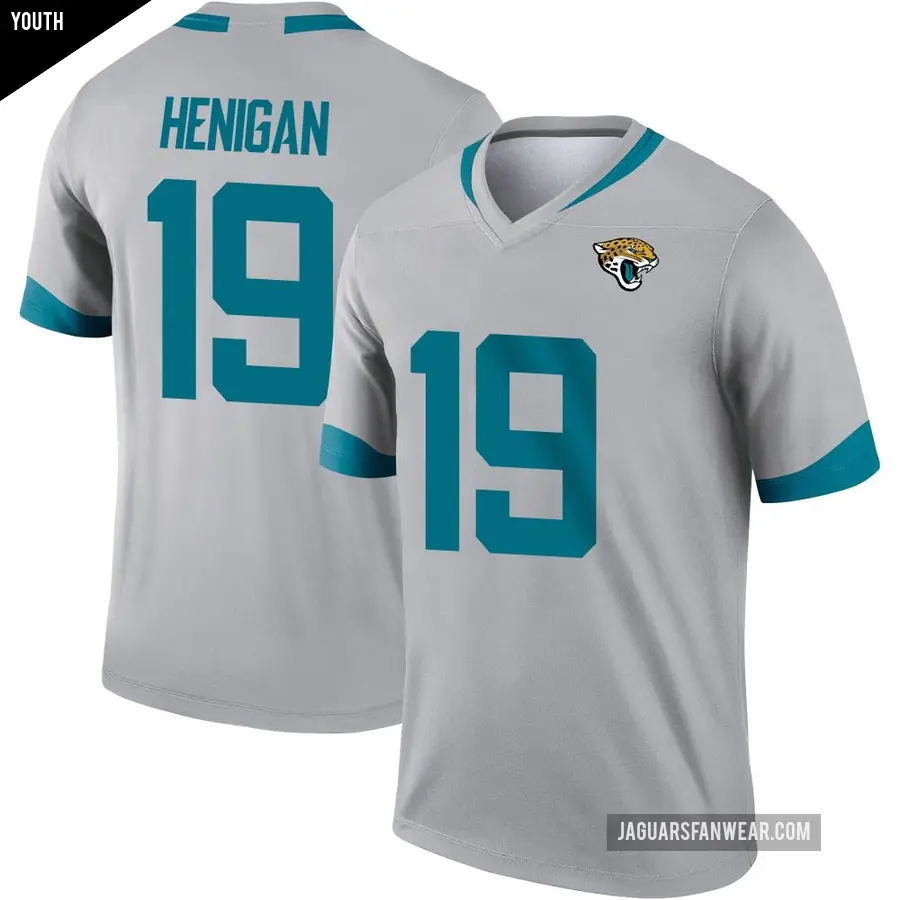 Youth Jacksonville Jaguars ＃19 Seth Henigan Legend Silver Inverted Jersey