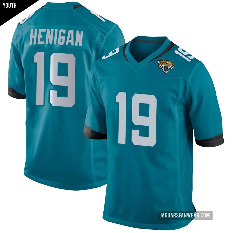 Youth Jacksonville Jaguars ＃19 Seth Henigan Teal Game Jersey