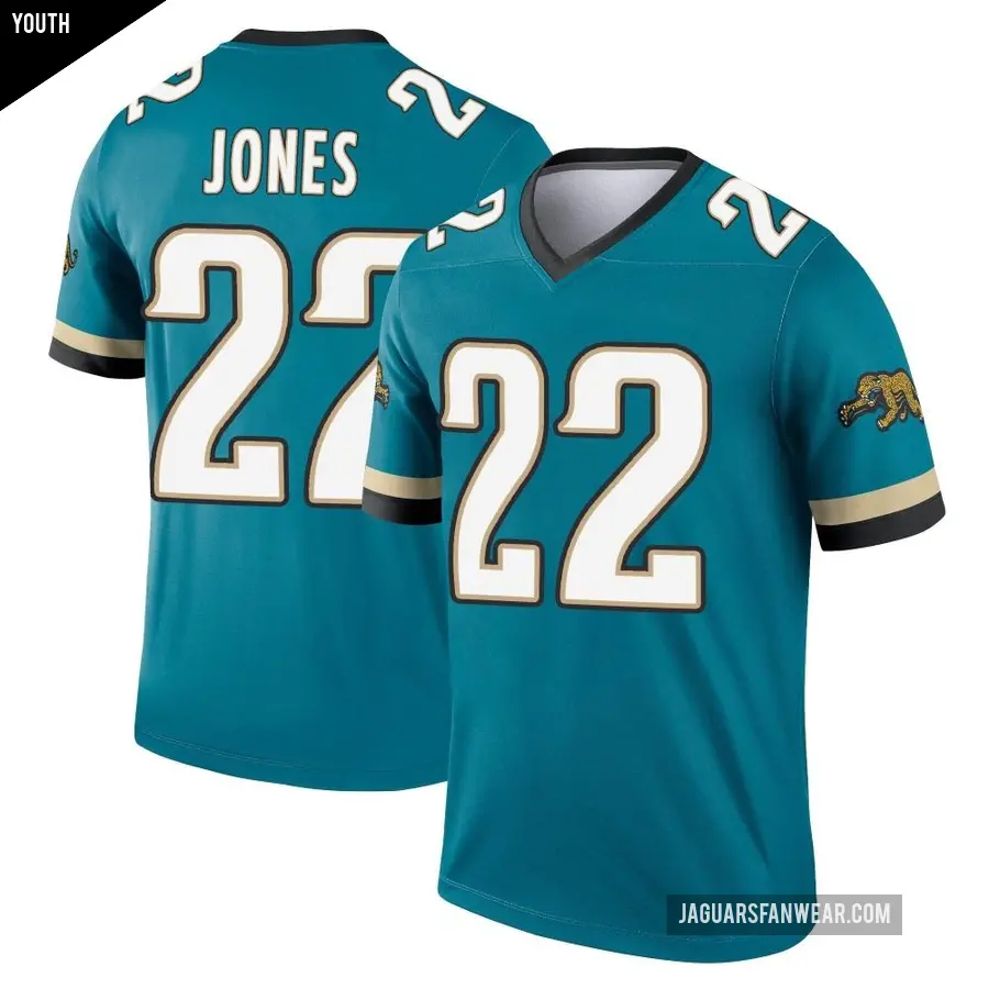 Youth Jacksonville Jaguars ＃22 Jarrian Jones Teal Legend Prowler Throwback Jersey