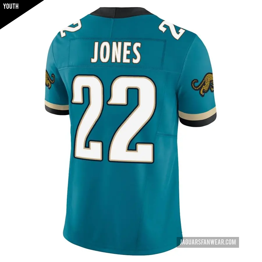 Youth Jacksonville Jaguars &#65283;22 Jarrian Jones Teal Limited Prowler Throwback Vapor F.U.S.E. Jersey