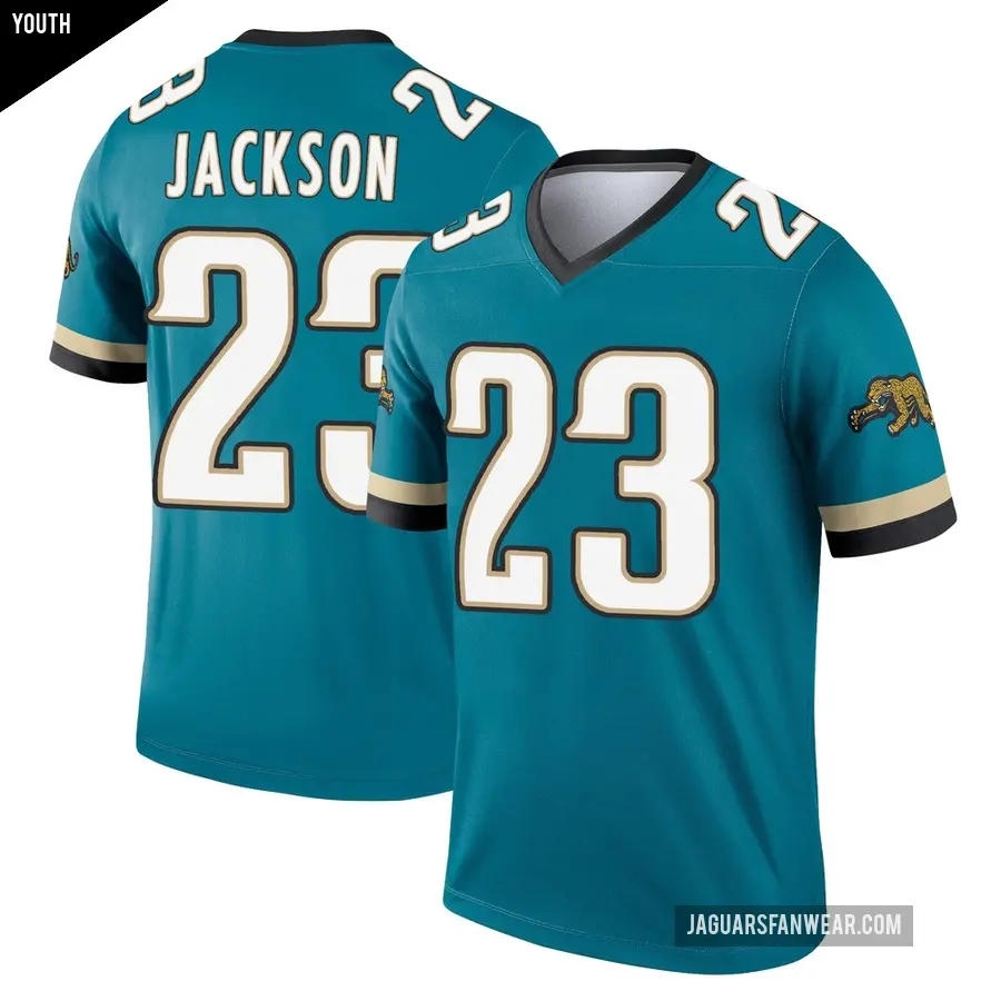 Youth Jacksonville Jaguars ＃23 Dane Jackson Teal Legend Prowler Throwback Jersey