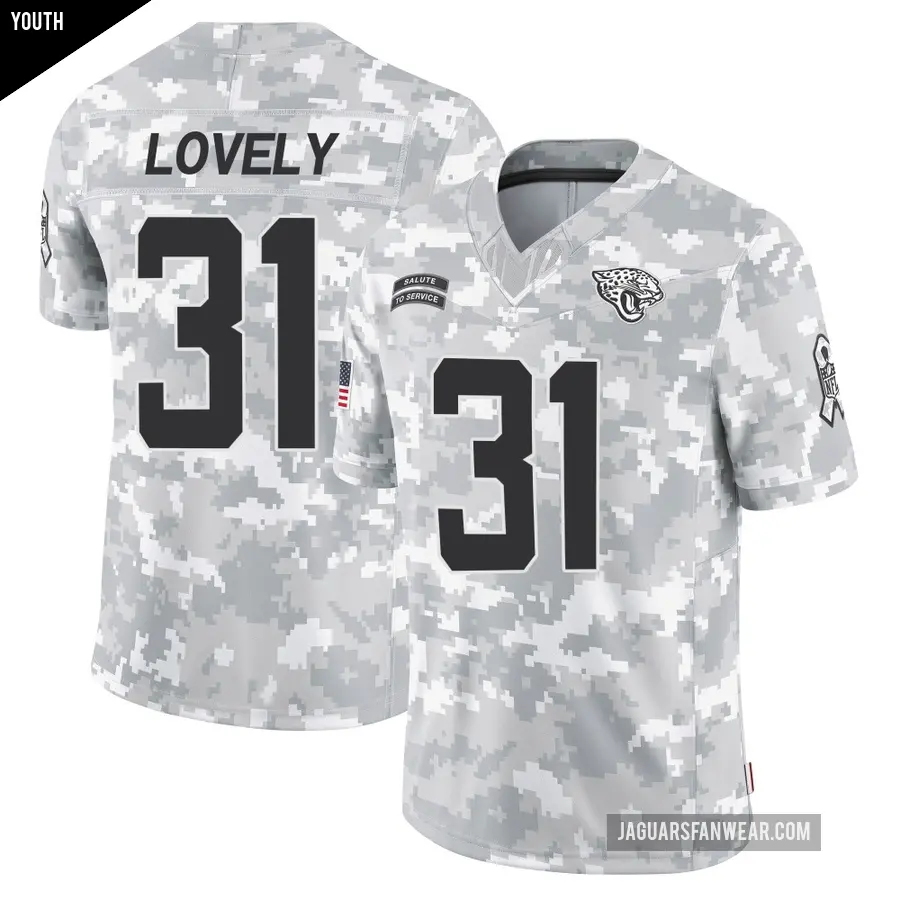 Youth Jacksonville Jaguars ＃31 Keni-H Lovely Arctic Camo Limited 2024 Salute to Service Jersey