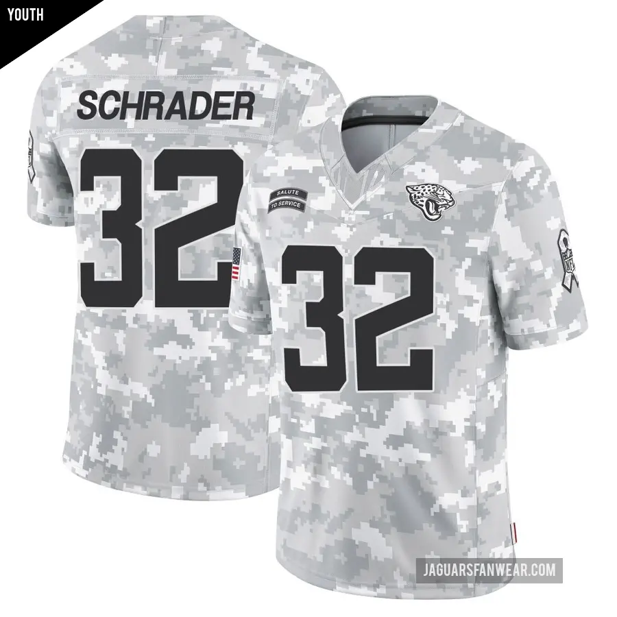 Youth Jacksonville Jaguars ＃32 Cody Schrader Arctic Camo Limited 2024 Salute to Service Jersey