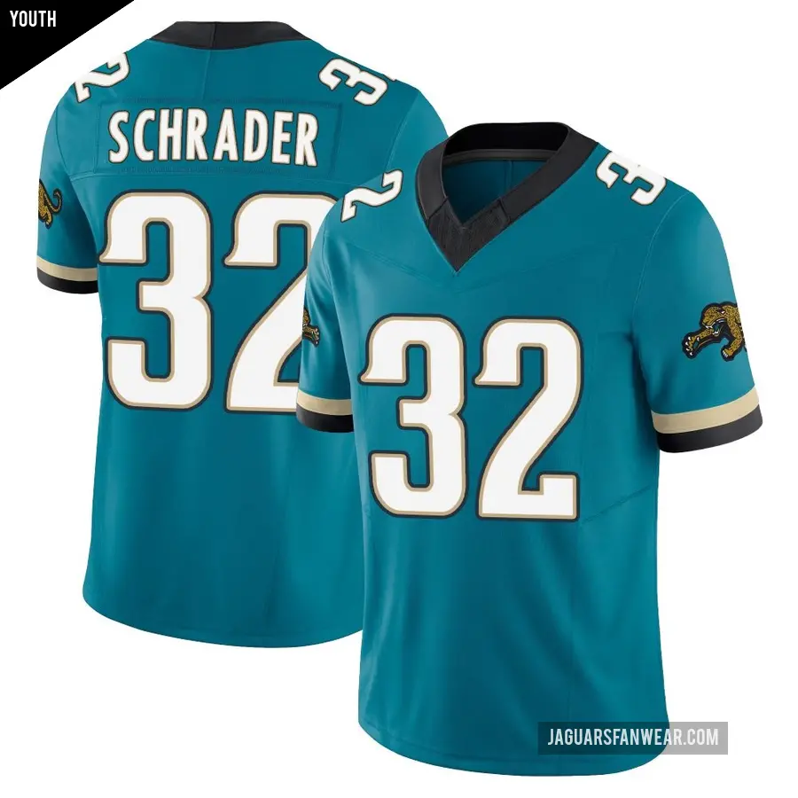 Youth Jacksonville Jaguars ＃32 Cody Schrader Teal Limited Prowler Throwback Vapor F.U.S.E. Jersey