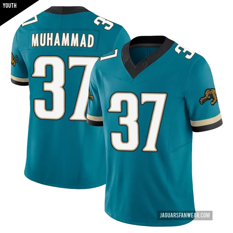 Youth Jacksonville Jaguars ＃37 Jabbar Muhammad Teal Limited Prowler Throwback Vapor F.U.S.E. Jersey