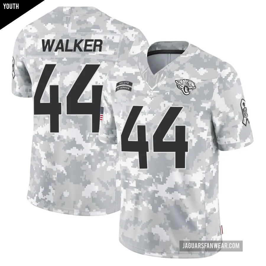 Youth Jacksonville Jaguars ＃44 Travon Walker Arctic Camo Limited 2024 Salute to Service Jersey