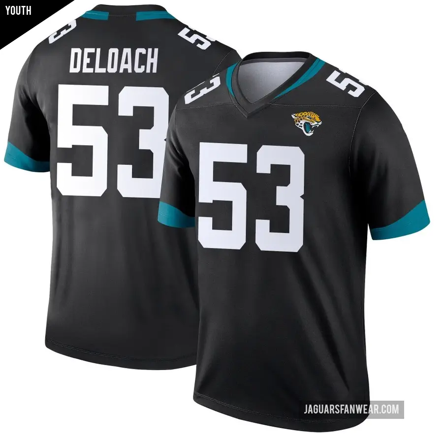 Youth Jacksonville Jaguars ＃53 Kalen DeLoach Black Legend Jersey