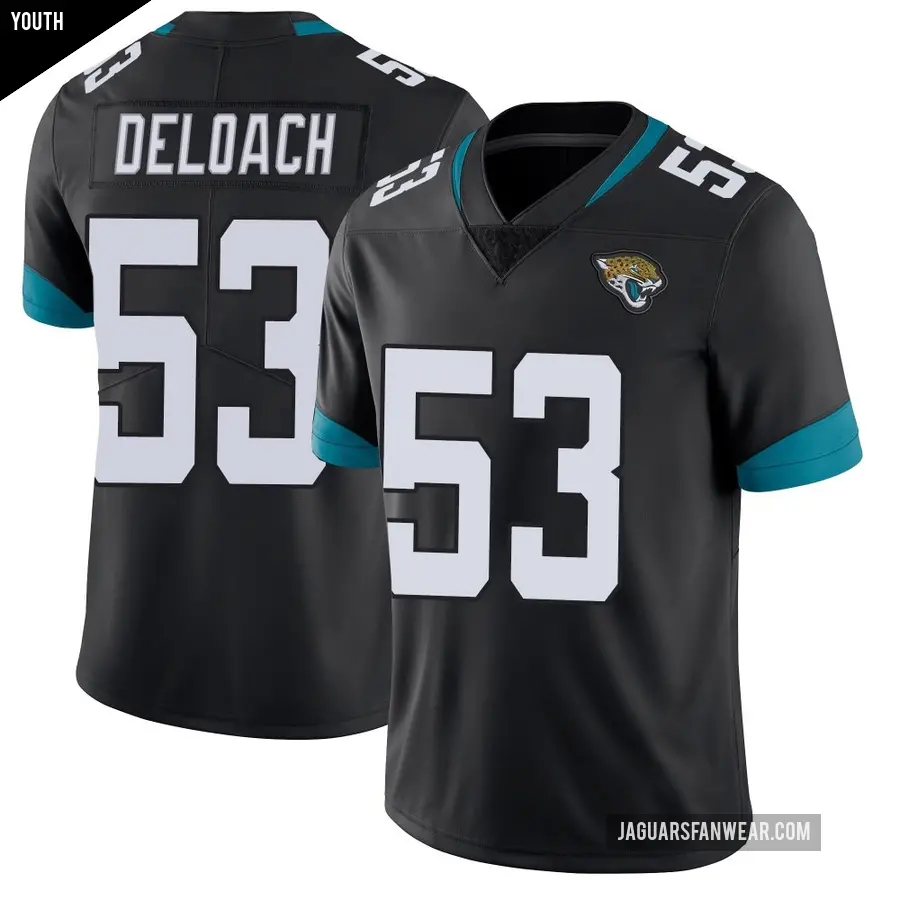 Youth Jacksonville Jaguars ＃53 Kalen DeLoach Black Limited Vapor Untouchable Jersey