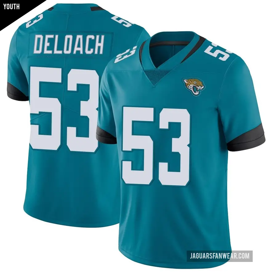 Youth Jacksonville Jaguars ＃53 Kalen DeLoach Teal Limited Vapor Untouchable Jersey