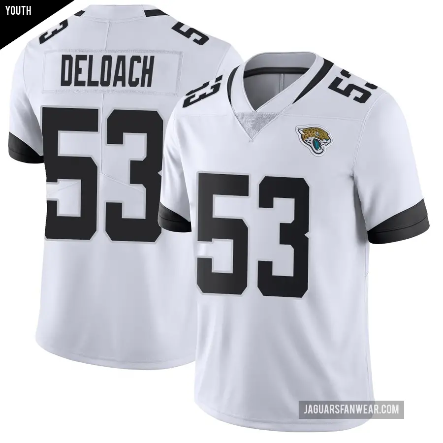 Youth Jacksonville Jaguars ＃53 Kalen DeLoach White Limited Vapor Untouchable Jersey