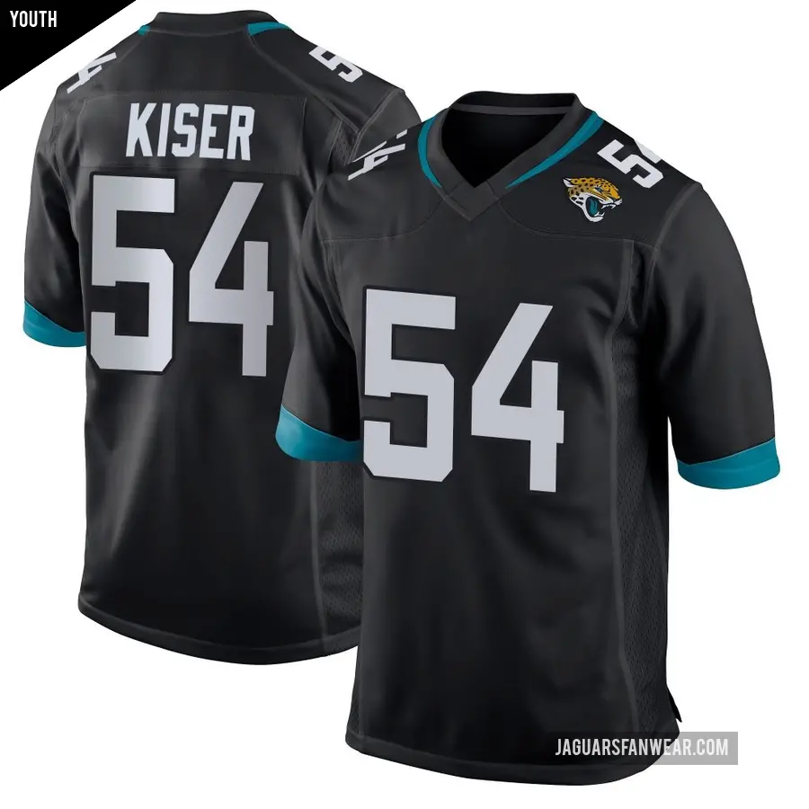 Youth Jacksonville Jaguars ＃54 Jack Kiser Black Game Jersey
