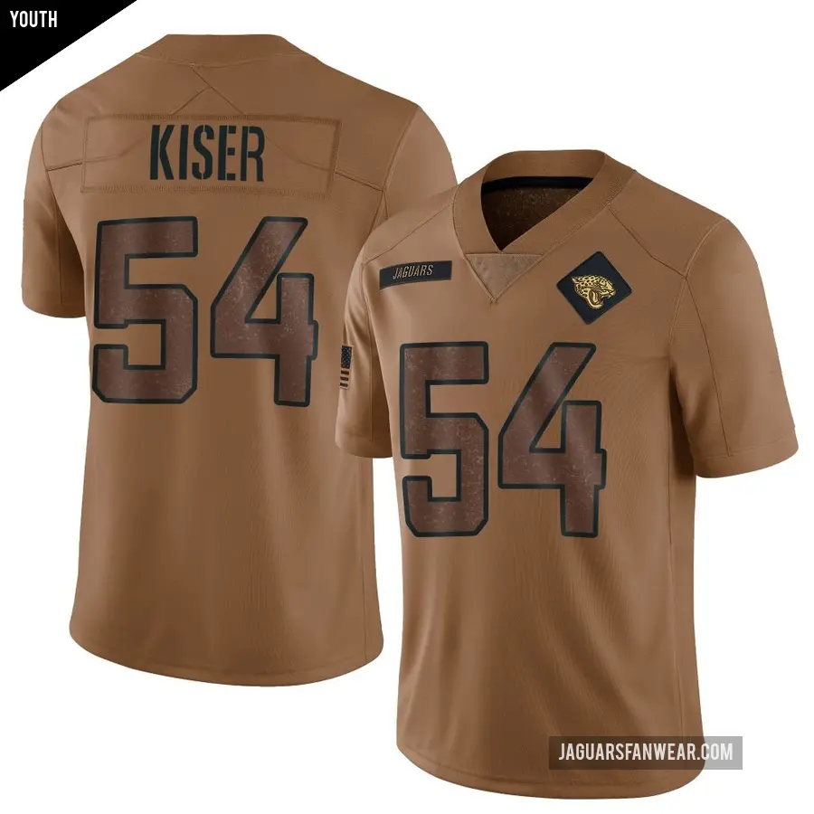 Youth Jacksonville Jaguars ＃54 Jack Kiser Brown Limited 2023 Salute To Service Jersey