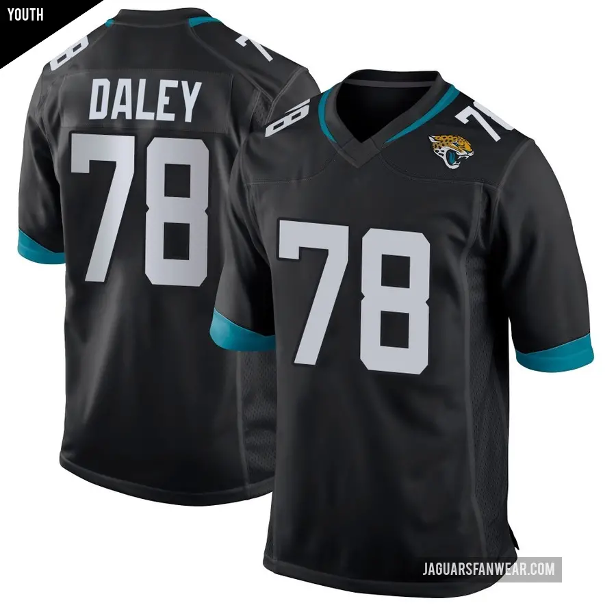Youth Jacksonville Jaguars &#65283;78 Dennis Daley Black Game Jersey